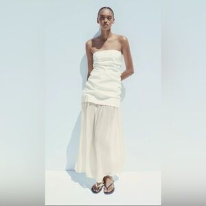 🔥🔥Zara combination strapless midi dress